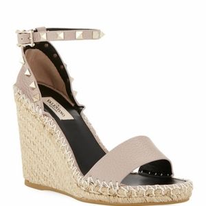 NEW Valentino Garavani Wedge Espadrille Poudre 38